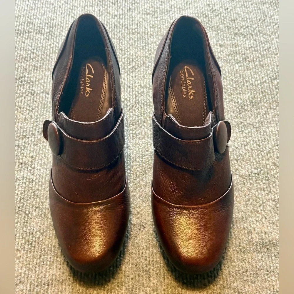 Clarks Brown Bendables Ruby Glam Ankle Booties